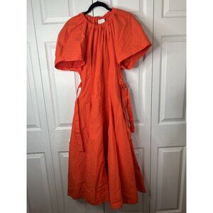 3.1 Phillip Lim Ladybug Popin Orange Short Sleeve Midi Dress Women's Size 6
